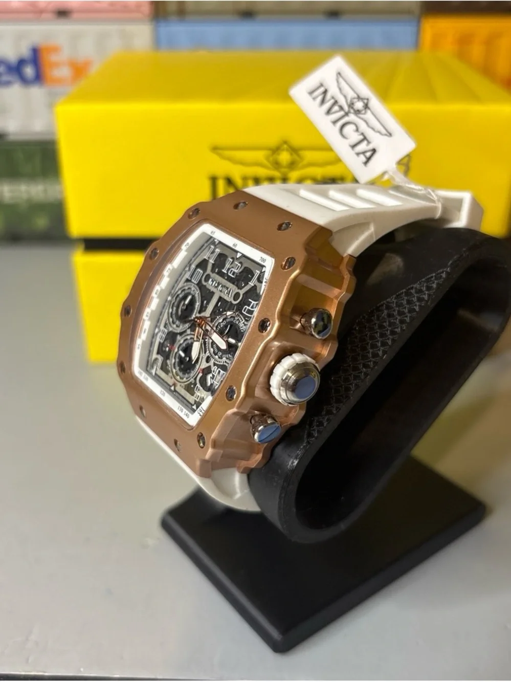 Invicta Racing Nitro Rose Gold and White Chronograph Sport Watch